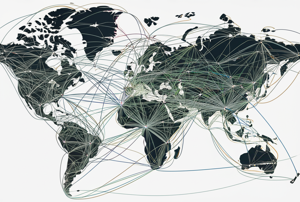 Verbindungskarte des globalen Logistiknetzwerks